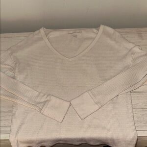 American Eagle Outfitters Cream Textured Knit Top